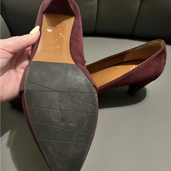 Aquatalia Maroon Suede Heels 11 M - Picture 7 of 8